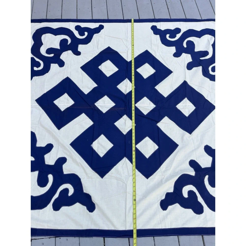 Vintage Quilt Tablecloth Wall Art Curtain Endless Knot Tibet Cotton Patchwork‎
